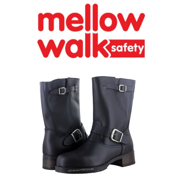 NIB Mellow Walk Steel Toe Slip Resistant Leather Engineer Safety Boot PR Vanessa - Picture 1 of 15